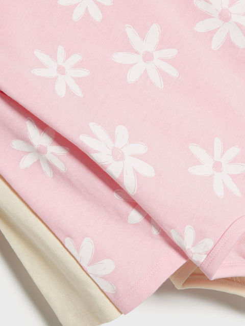 Sinsay Baby Girl's Light Yellow & Pink Floral Long Sleeve 2 Pack Bodysuit |Sinsay In Lebanon