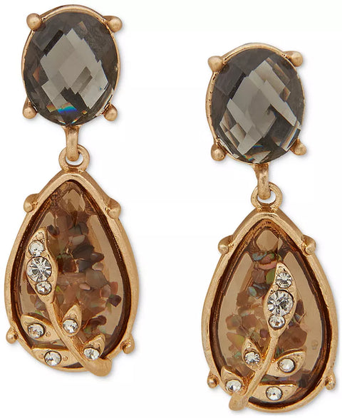 Lonna & Lilly Women's Gold-Tone Black Post Stone Drop Earrings | Lonna & Lilly In Lebanon