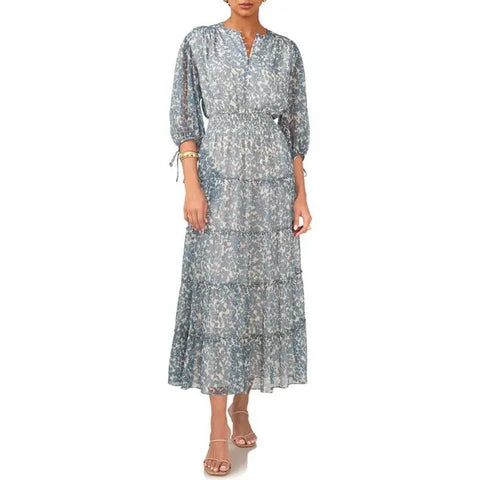 1.State Women's Blue Floral Chiffon Maxi Dress | 1.State In Lebanon