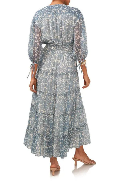 1.State Women's Blue Floral Chiffon Maxi Dress | 1.State In Lebanon
