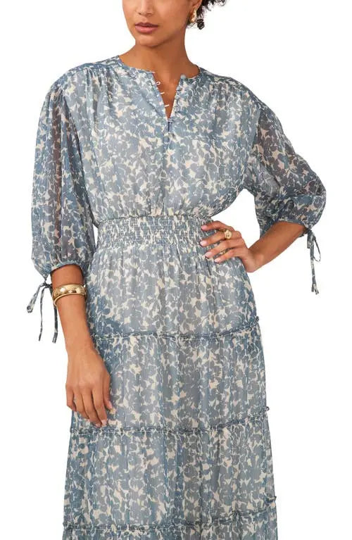 1.State Women's Blue Floral Chiffon Maxi Dress | 1.State In Lebanon