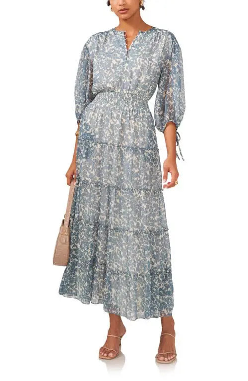 1.State Women's Blue Floral Chiffon Maxi Dress | 1.State In Lebanon