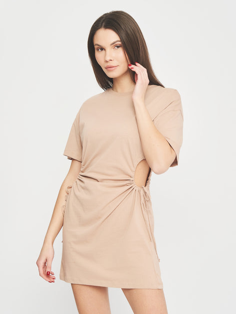 Bershka Women's Beige Dress 0183/831/710