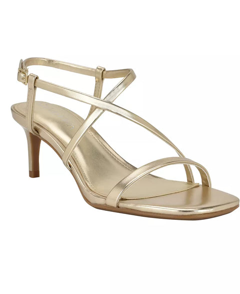 Calvin Klein Women's Gold Ishaya Strappy Low Stiletto Sandals|Calvin Klein In Lebanon