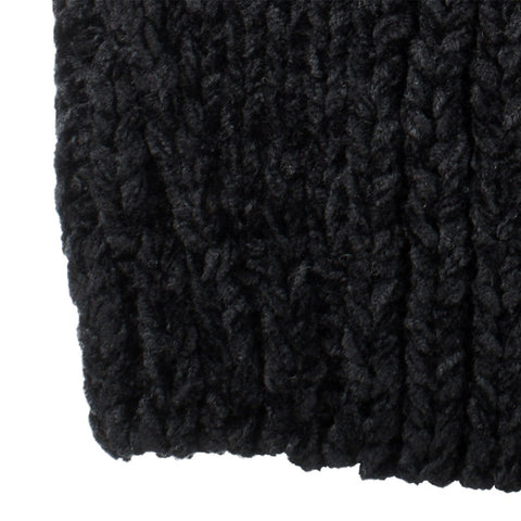Isotoner Signature Women's Black Solid Faux Fur Pom Chenille Knit Hat | Isotoner Signature In Lebanon