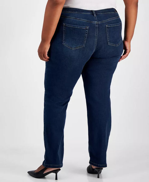 Jones New York Women's Dark Blue Plus Size Lexington Straight-Leg Jeans | Jones New York In Lebanon