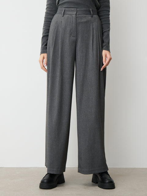 Sinsay Women's Dark Grey Loose Fit Trousers   | Sinsay in Lebanon