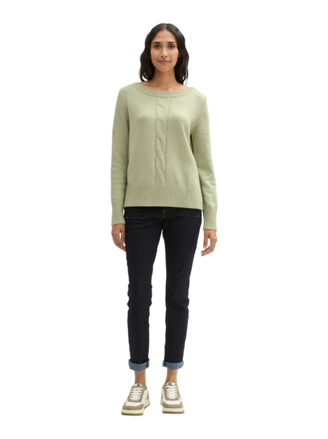 Tom Tailor Women's Mint Green Knitted Sweatshirt | Tom Tailor In Lebanon