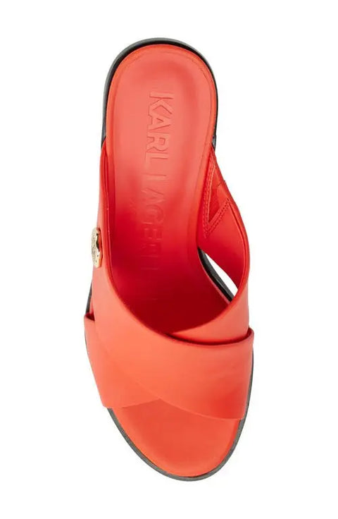 Karl Lagerfeld Paris Women's Coral Henryk Criss-Cross Slide Sandal | Karl Lagerfeld Paris In Lebanon