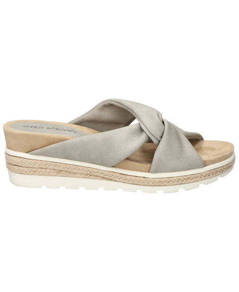 Easy Street Women's Grey Ja Wedge Heel Sandals | Easy Street In Lebanon