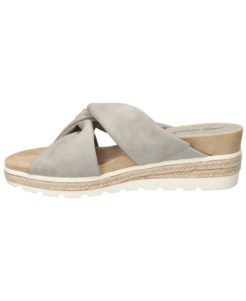 Easy Street Women's Grey Ja Wedge Heel Sandals | Easy Street In Lebanon