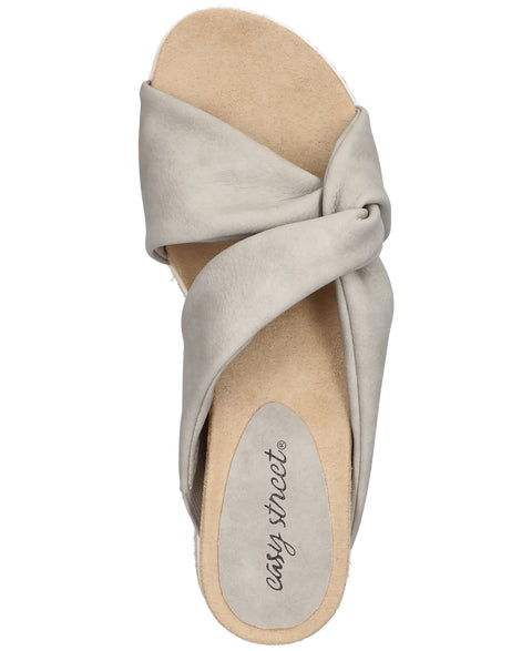 Easy Street Women's Grey Ja Wedge Heel Sandals | Easy Street In Lebanon