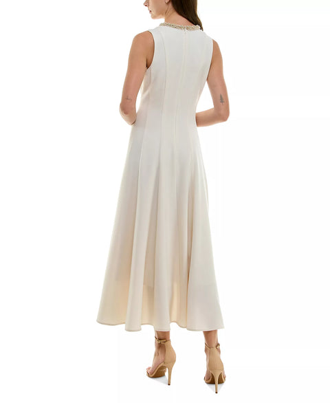 Taylor Women's Beige Embellished Fit & Flare Dress | Taylor In Lebanon