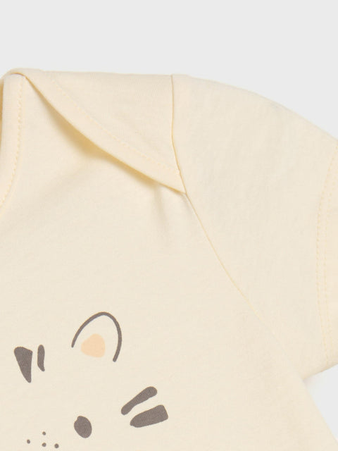 Sinsay Baby Girl's Beige Printed Short Sleeves Bodysuits | Sinsay In Lebanon