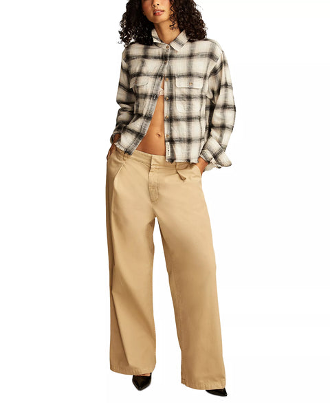 Lucky Brand Women's Beige Wide-Leg Pleated-Waist Pants|Lucky Brand In Lebanon