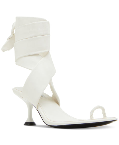 Steve Madden Women's White Symone Lace-Up Kitten-Heel Sandals | Steve Madden In Lebanon