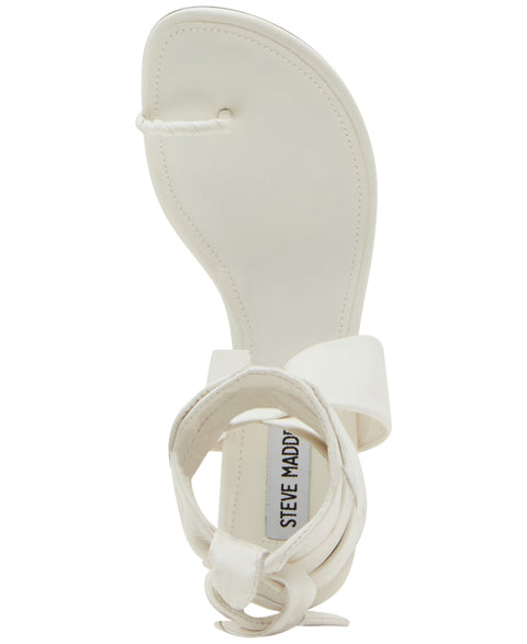 Steve Madden Women's White Symone Lace-Up Kitten-Heel Sandals | Steve Madden In Lebanon