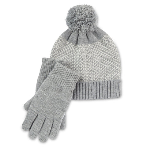Isotoner Women's Grey Knit Glove and Hat Gift Set | Isotoner In Lebanon