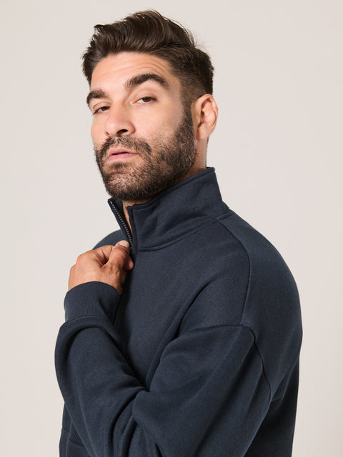 Sinsay Men's Navy 1/4 Zip Stand Up Collar Sweatshirt|Sinsay In Lebanon