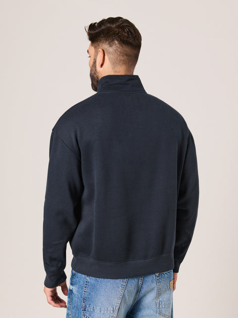Sinsay Men's Navy 1/4 Zip Stand Up Collar Sweatshirt|Sinsay In Lebanon