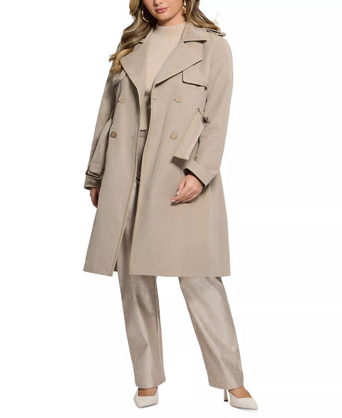 GUESS Women's Beige Jenny Faux-Leather Trench Coat | GUESS  in Lebanon