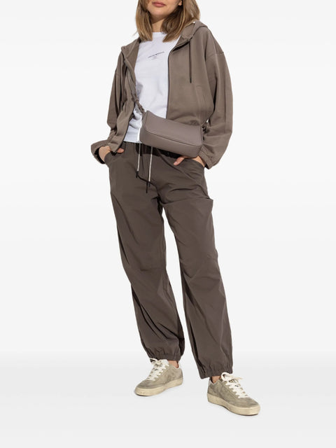 Emporio Armani Women's Brown Logo-Embroidered Zip-Up Hooded Jacket | Emporio Armani In Lebanon