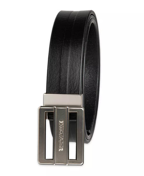 Tommy Hilfiger Men's Black Flex Stretch Cut Out Plaque Compression Buckle Belt|Tommy Hilfiger In Lebanon