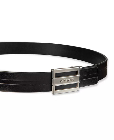 Tommy Hilfiger Men's Black Flex Stretch Cut Out Plaque Compression Buckle Belt|Tommy Hilfiger In Lebanon