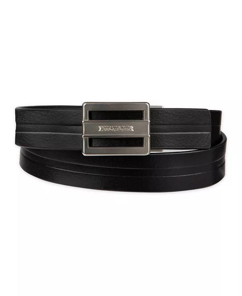 Tommy Hilfiger Men's Black Flex Stretch Cut Out Plaque Compression Buckle Belt|Tommy Hilfiger In Lebanon