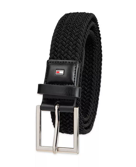 Tommy Hilfiger Men's Black Giftable Boxed Fully Adjustable Stretch Casual Braided Belt | Tommy Hilfiger In Lebanon