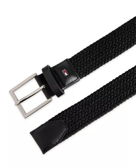 Tommy Hilfiger Men's Black Giftable Boxed Fully Adjustable Stretch Casual Braided Belt | Tommy Hilfiger In Lebanon