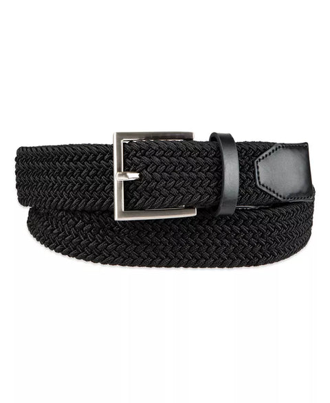 Tommy Hilfiger Men's Black Giftable Boxed Fully Adjustable Stretch Casual Braided Belt | Tommy Hilfiger In Lebanon