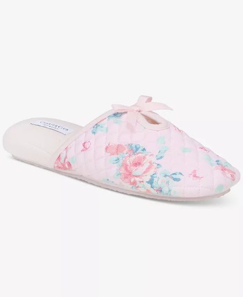 Charter Club Women's Pink Dreamy Bouquet Quilted Slippers | Charter Club In Lebanon