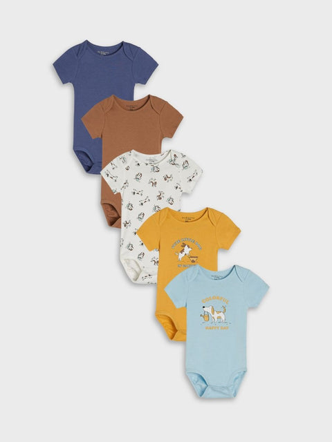 Sinsay Baby Boy's Multicolor Pack Of 5 Bodysuits | Sinsay In Lebanon
