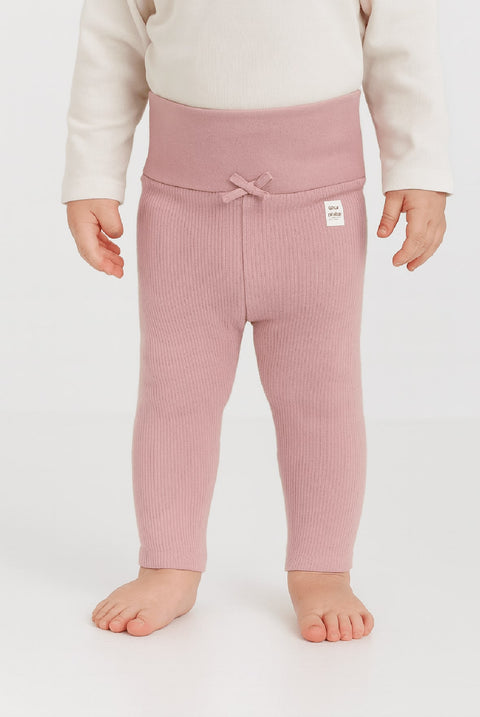 Reserved Baby Girl's Dirty Pink Ribbed Leggings | Reserved In Lebanon