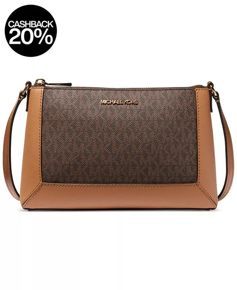 Michael Kors Women's Brown Small Monogram Crossbody Bag |  Michael In Lebanon