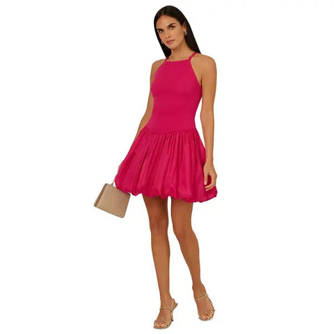 Adrianna Papell Women's Fuchsia Bubble Hem Sleeveless Dress | Adrianna Papell In Lebanon