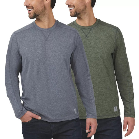 Rugged Elements Men's Gray & Khaki Green Crew Neck Long Sleeve Blouse |Rugged Elements In Lebanon