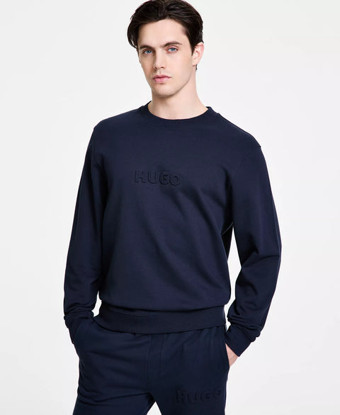 Hugo Boss Men's Navy Regular-Fit Dankobi Embossed Logo Sweatshirt | Hugo Boss In Lebanon