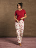 Sinsay Women's Burgundy & White Two-Piece Pajama Set | Sinsay In Lebanon