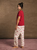 Sinsay Women's Burgundy & White Two-Piece Pajama Set | Sinsay In Lebanon