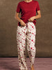 Sinsay Women's Burgundy & White Two-Piece Pajama Set | Sinsay In Lebanon