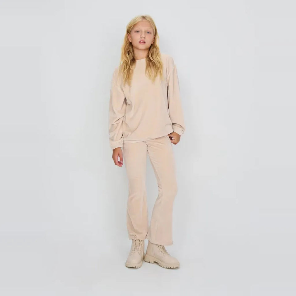 Sinsay Girl's Beige Elastic-Waist With Smooth Finish Pants