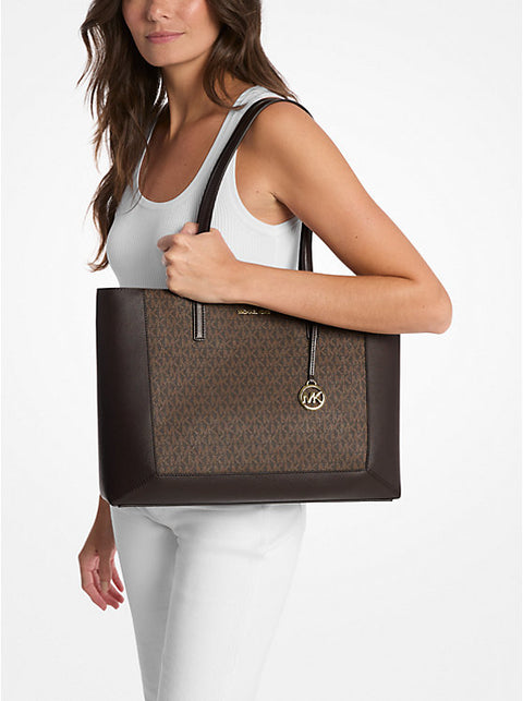 Michael Kors Women's Dark Brown Sallie Logo Large East West Tote Bag | Michael Kors In Lebanon