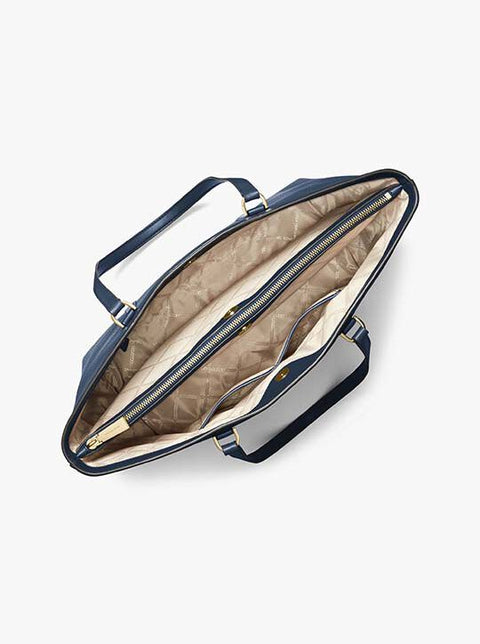 Michael Kors Women's Navy Temple Large Pebbled Leather Tote Bag | Michael Kors In Lebanon