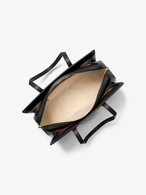 Michael Kors Women's Black Laila Medium Leather Tote Bag | Michael Kors In Lebanon