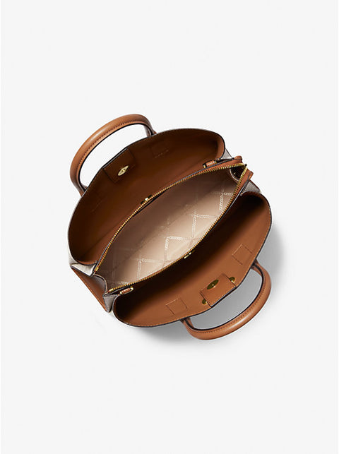 Michael Kors Women's Beige & Brown Ruthie Small Signature Logo Satchel Shoulder Bag | Michael Kors In Lebanon