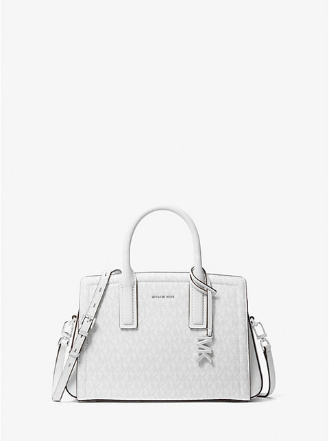Michael Kors Women's White Laila Small Signature Logo Satchel Hand Bag | Michael Kors In Lebanon
