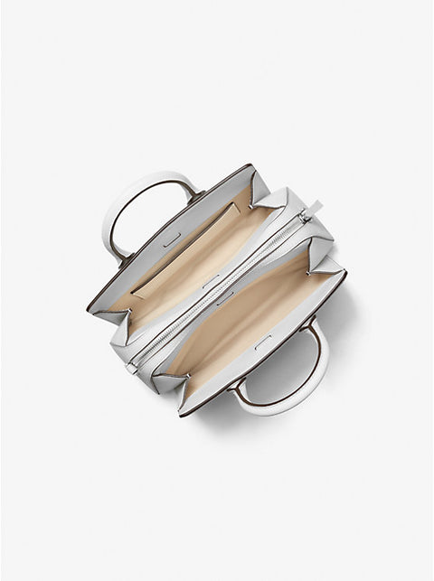 Michael Kors Women's White Laila Small Signature Logo Satchel Hand Bag | Michael Kors In Lebanon