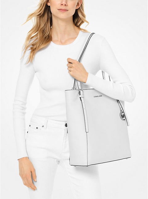 Michael Kors Women's White Megan Large Pebbled Leather Tote Bag | Michael Kors In Lebanon